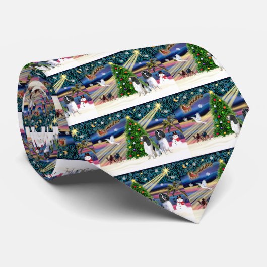 Christmas Magic English Springers (twee) Stropdas (Opgerold)