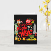 Christmas Magic In Nyc Festive Holiday New York  Kaart (Gele Bloem)