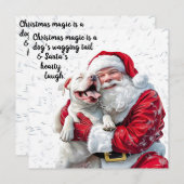 Christmas Magic is een hond kwispelende staart en Bedankkaart (Voorkant / Achterkant)