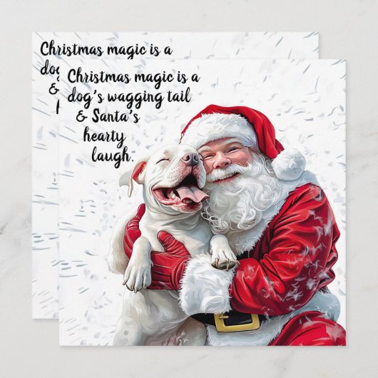 Christmas Magic is een hond kwispelende staart en Bedankkaart (Voorkant / Achterkant)