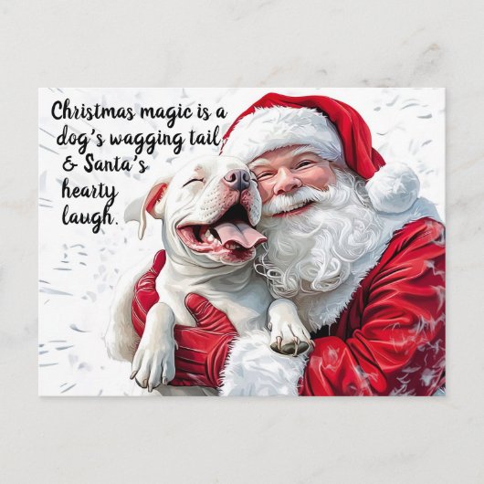 Christmas Magic is een hond kwispelende staart en  Feestdagenkaart (Voorkant)
