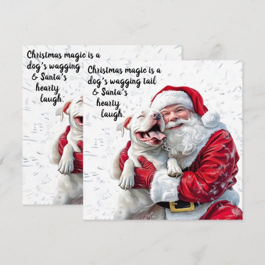Christmas Magic is een hond kwispelende staart en  Kaart (Voorkant / Achterkant)