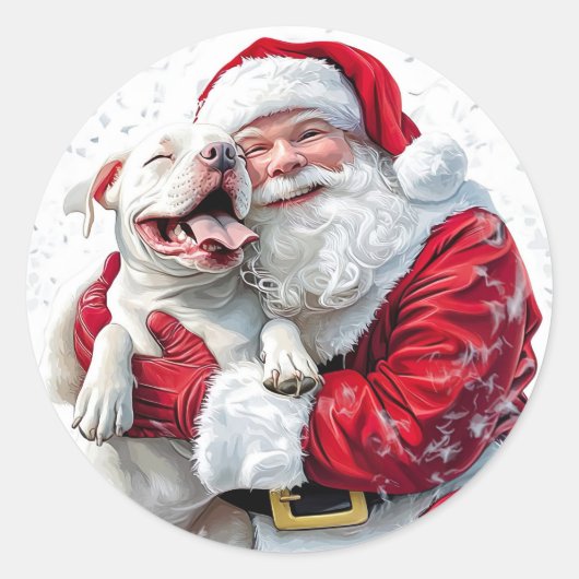Christmas Magic is een hond kwispelende staart en  Ronde Sticker (Voorkant)