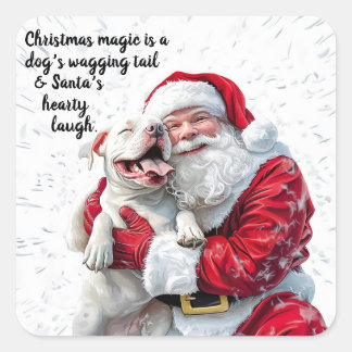 Christmas Magic is een hond kwispelende staart en  Vierkante Sticker