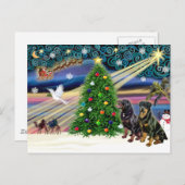 Christmas Magic Rottweilers (twee) Feestdagenkaart (Voorkant / Achterkant)