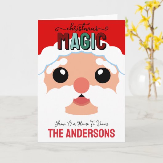 Christmas Magic With Santa Custom Kaart (Gele Bloem)