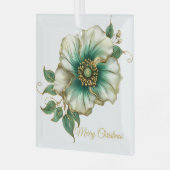 Christmas Magnolia Glass Ornament (Voorkant links)