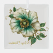 Christmas Magnolia Glass Ornament (Achterkant)