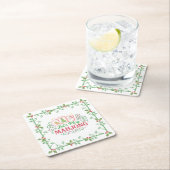 Christmas Mahjong Crest | Monogram Kartonnen Onderzetters (Insitu)