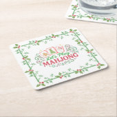 Christmas Mahjong Crest | Monogram Kartonnen Onderzetters (Schuin)