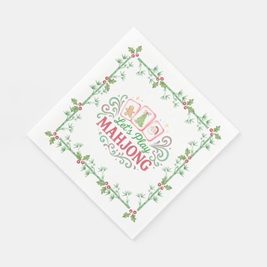 Christmas Mahjong Crest | Monogram Servet (Hoek)