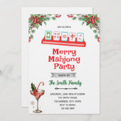 Christmas Mahjong party Invitation Kaart (Voorkant / Achterkant)