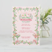 Christmas Mahjong Party Kaart (Staand voorkant)