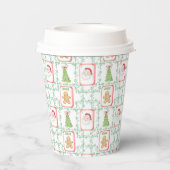 Christmas Mahjong Tiles Papieren Bekers (Achterkant)