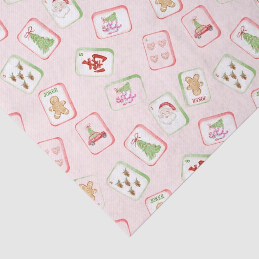 Christmas Mahjong Tiles Tissuepapier (Detail)