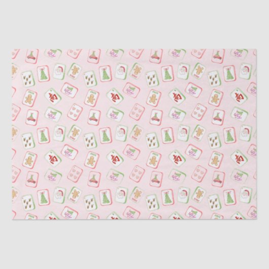 Christmas Mahjong Tiles Tissuepapier (Voorkant)
