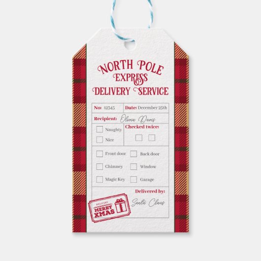 Christmas Mail From Santa North Pole Delivery Cadeaulabel (Voorkant)
