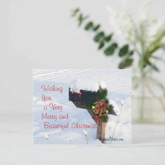 Christmas Mailbox/Bells Briefkaart 2- aanpassen (Staand voorkant)