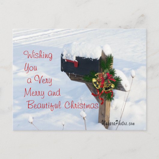 Christmas Mailbox/Bells Briefkaart 2- aanpassen (Voorkant)