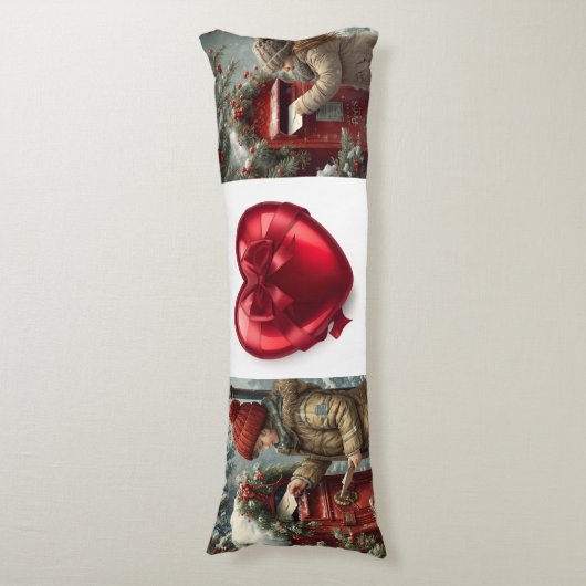 Christmas mailbox cozy winter bedding lichaamskussen (Voorkant Verticaal)