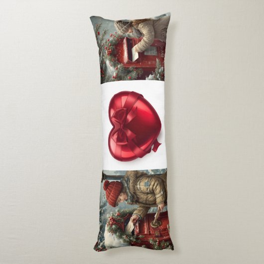 Christmas mailbox cozy winter bedding lichaamskussen (Achterkant (Verticaal))