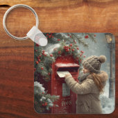 Christmas mailbox  cute festive winter accessory sleutelhanger (Voorkant)