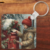 Christmas mailbox  cute festive winter accessory sleutelhanger (Achterkant)
