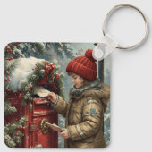 Christmas mailbox  cute festive winter accessory sleutelhanger (Achterkant)