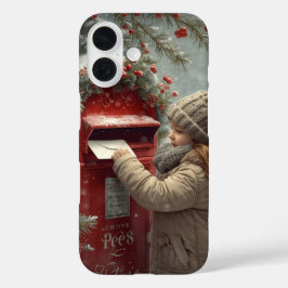 Christmas mailbox festive winter design iPhone 16 hoesje