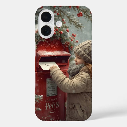 Christmas mailbox festive winter design Case-Mate iPhone case (Achterkant)