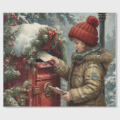 Christmas mailbox festive winter gift cadeaupapier (Vlak)