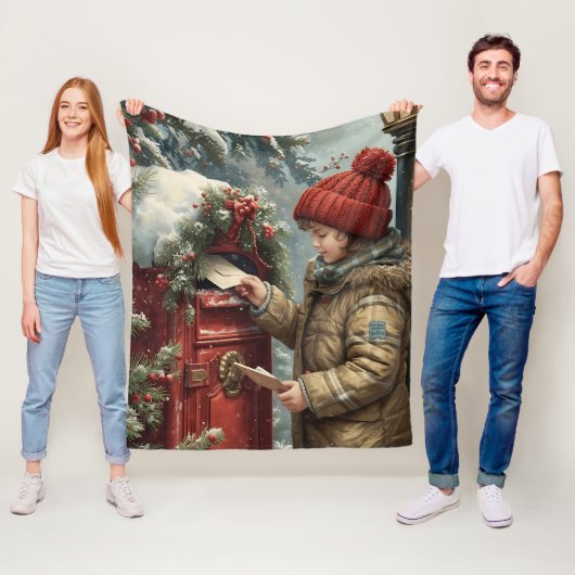 Christmas mailbox fleece blanket warm cozy winter (In situ)