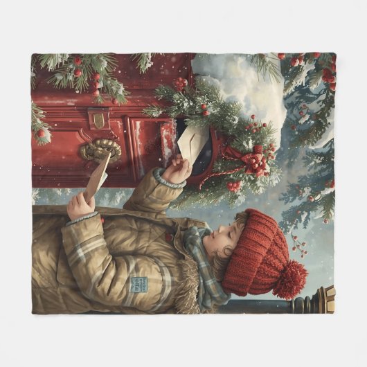 Christmas mailbox fleece blanket warm cozy winter (Voorkant (Horizontaal))