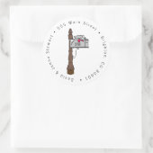 Christmas Mailbox Retour Adreslabel Ronde Sticker (Tas)
