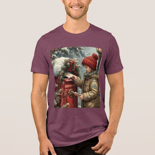 Christmas mailbox t-shirt cute winter holiday (Voorkant)