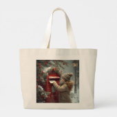 Christmas mailbox tote bag festive holiday shopper (Achterkant)