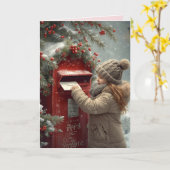 Christmas mailbox warm festive holiday message kaart (Gele Bloem)