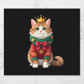 Christmas Maine Coon American Longhair (1) Sparkling Wijnetiket (Enkel label)