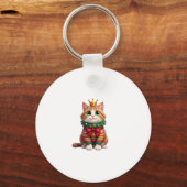 Christmas Maine Coon American Longhair (4) Sleutelhanger (Voorkant)