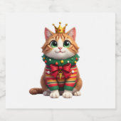 Christmas Maine Coon American Longhair (4) Sparkling Wijnetiket (Enkel label)