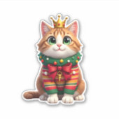 Christmas Maine Coon American Longhair (4) Sticker (Voorkant)