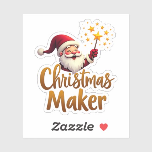Christmas Maker Santa Sticker (Vel)