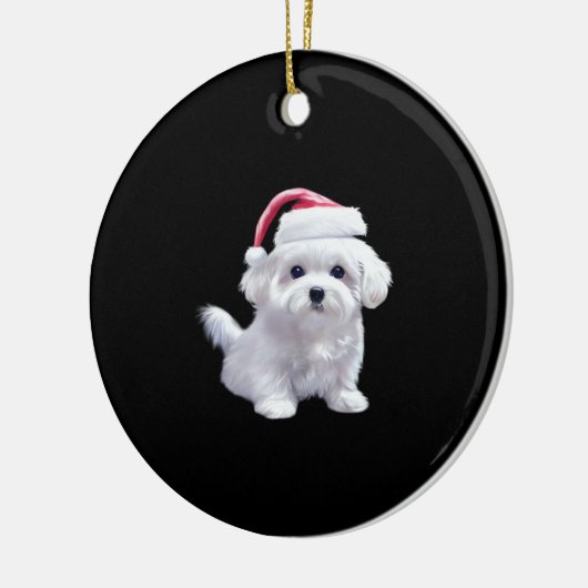 Christmas Maltese - Perfect For Animal Lovers Clas Keramisch Ornament (Links)