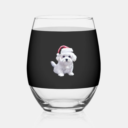 Christmas Maltese - Perfect For Animal Lovers Clas Wijnglas Zonder Voet (Voorkant)