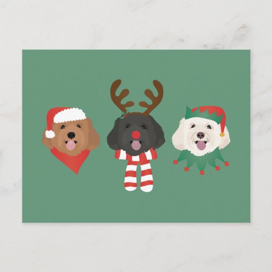 Christmas Maltipoo Honden Briefkaart (Voorkant)