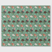 Christmas Maltipoo Honden Cadeaupapier (Vlak)