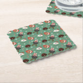 Christmas Maltipoo Honden Kartonnen Onderzetters (Gebogen)