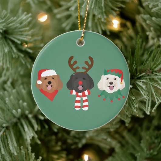 Christmas Maltipoo Honden Keramisch Ornament (Boom)