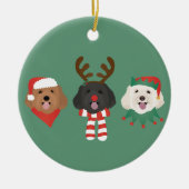Christmas Maltipoo Honden Keramisch Ornament (Voorkant)