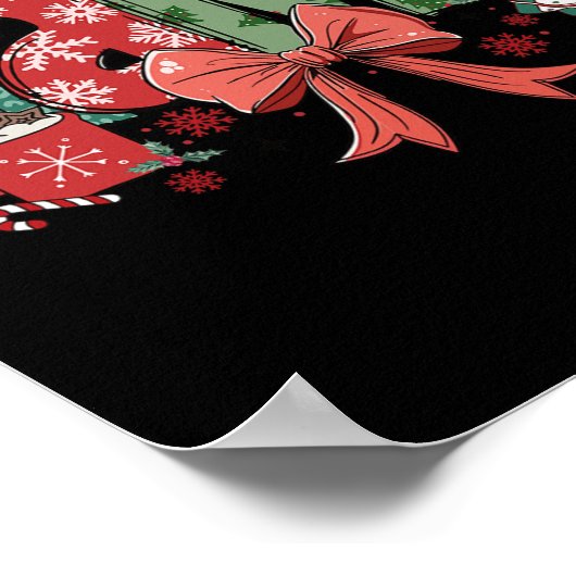 Christmas Mama Coquette Bow Mama Claus Christmas T Poster (Hoek)